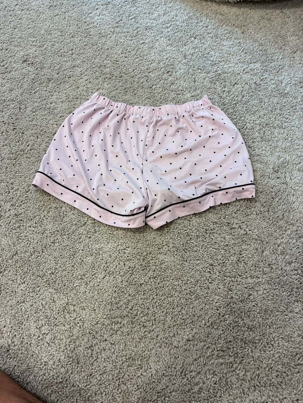 Victoria's Secret Pajama Shorts Pink Black Polka Dot